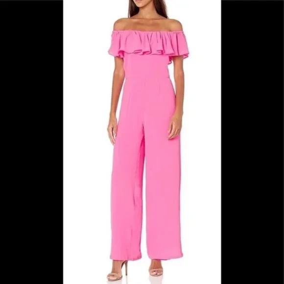 Betsey Johnson Pants Jumpsuits Hot Pink Cold Shoulder